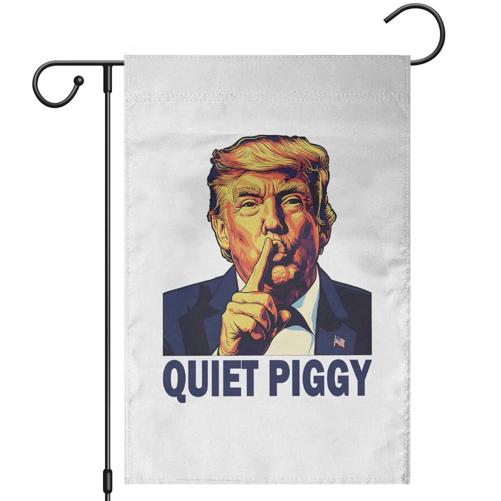 Quiet Piggy Shhh Trump Meme Garden Flag Funny Political Satire Free Speech TS02 White Print Your Wear