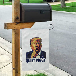 Quiet Piggy Shhh Trump Meme Garden Flag Funny Political Satire Free Speech TS02 Print Your Wear