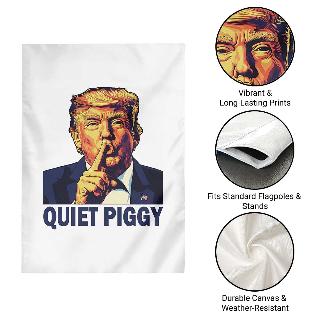 Quiet Piggy Shhh Trump Meme Garden Flag Funny Political Satire Free Speech TS02 Print Your Wear