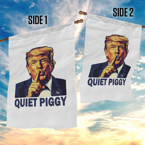 Quiet Piggy Shhh Trump Meme Garden Flag Funny Political Satire Free Speech TS02 Print Your Wear