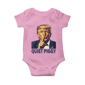 Quiet Piggy Shhh Trump Meme Baby Onesie Funny Political Satire Free Speech TS02 Light Pink Print Your Wear