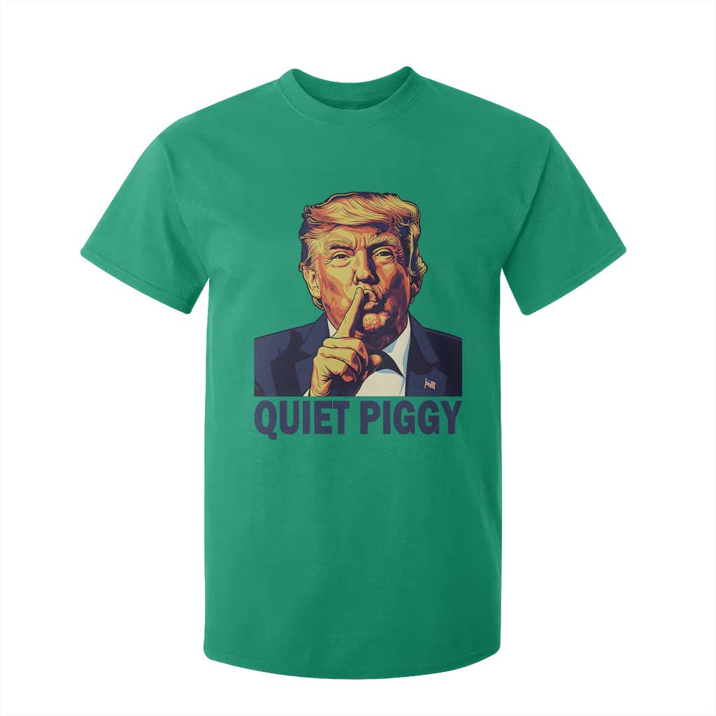 Quiet Piggy Shhh Trump Meme T Shirt For Kid Funny Political Satire Free Speech TS02 Irish Green Print Your Wear