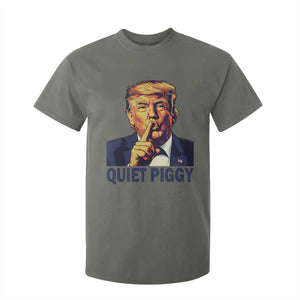Quiet Piggy Shhh Trump Meme T Shirt For Kid Funny Political Satire Free Speech TS02 Military Green Print Your Wear