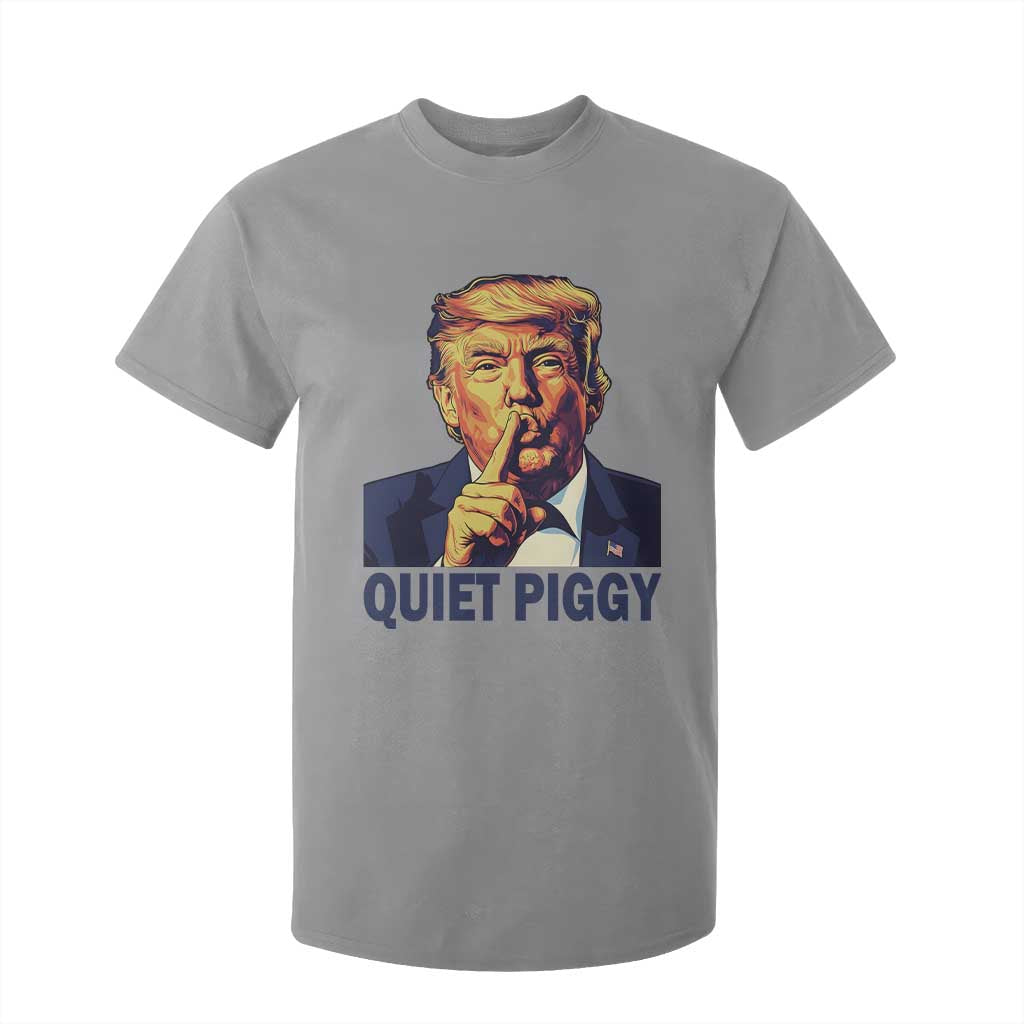 Quiet Piggy Shhh Trump Meme T Shirt For Kid Funny Political Satire Free Speech TS02 Sport Gray Print Your Wear