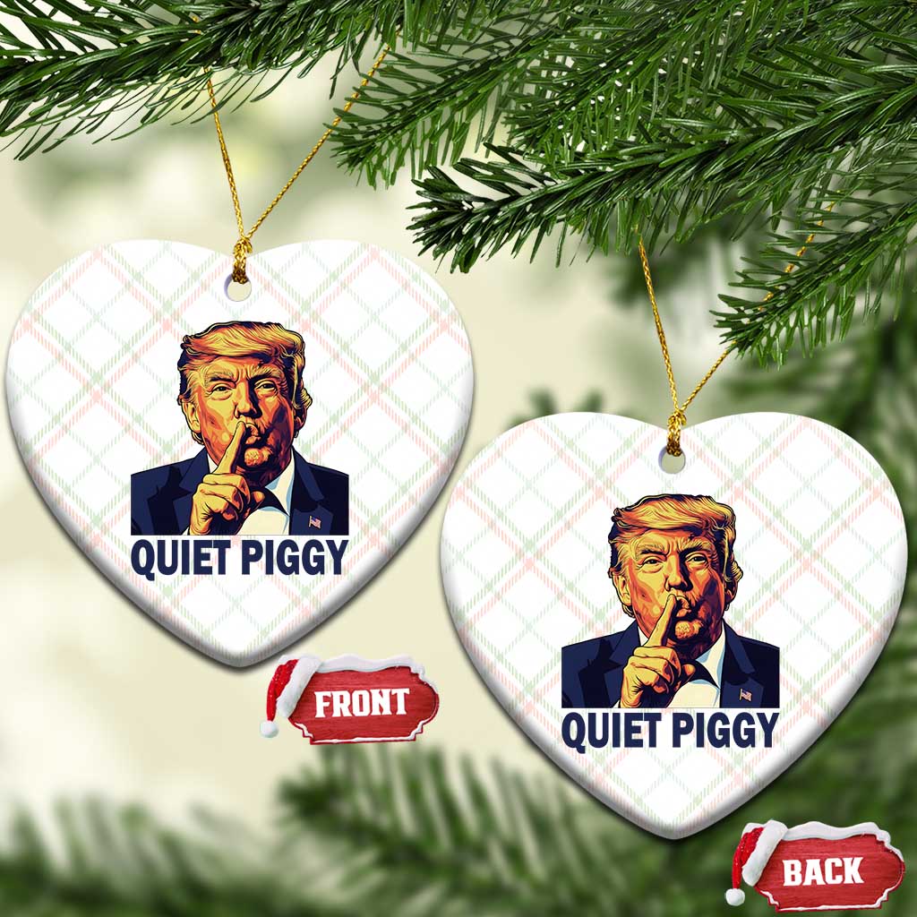 Quiet Piggy Shhh Trump Meme Ceramic Ornament Funny Political Satire Free Speech TS02 Print Your Wear