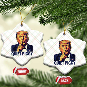 Quiet Piggy Shhh Trump Meme Ceramic Ornament Funny Political Satire Free Speech TS02 Print Your Wear
