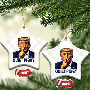 Quiet Piggy Shhh Trump Meme Ceramic Ornament Funny Political Satire Free Speech TS02 Print Your Wear