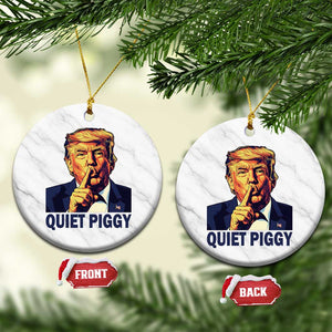 Quiet Piggy Shhh Trump Meme Ceramic Ornament Funny Political Satire Free Speech TS02 1pc White Marble Print Your Wear