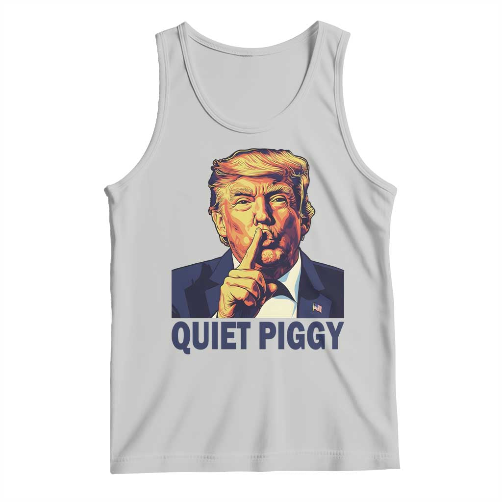 Quiet Piggy Shhh Trump Meme Tank Top Funny Political Satire Free Speech TS02 Ash Print Your Wear
