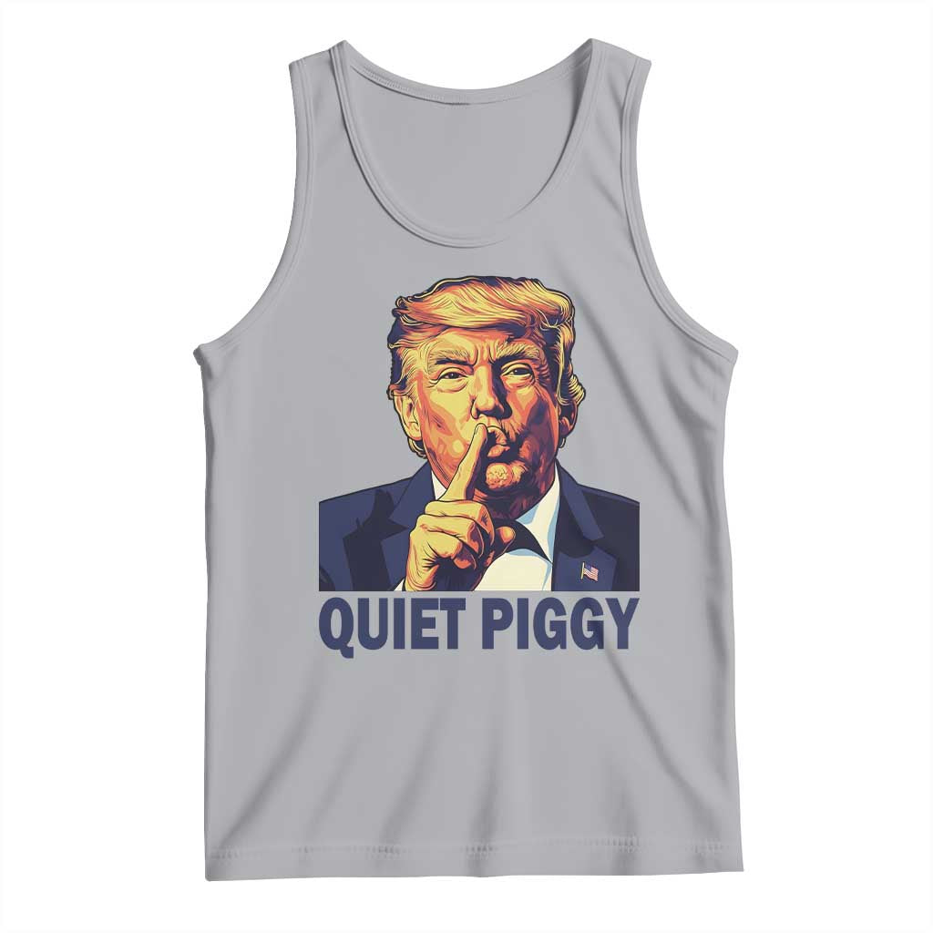 Quiet Piggy Shhh Trump Meme Tank Top Funny Political Satire Free Speech TS02 Athletic Heather Print Your Wear