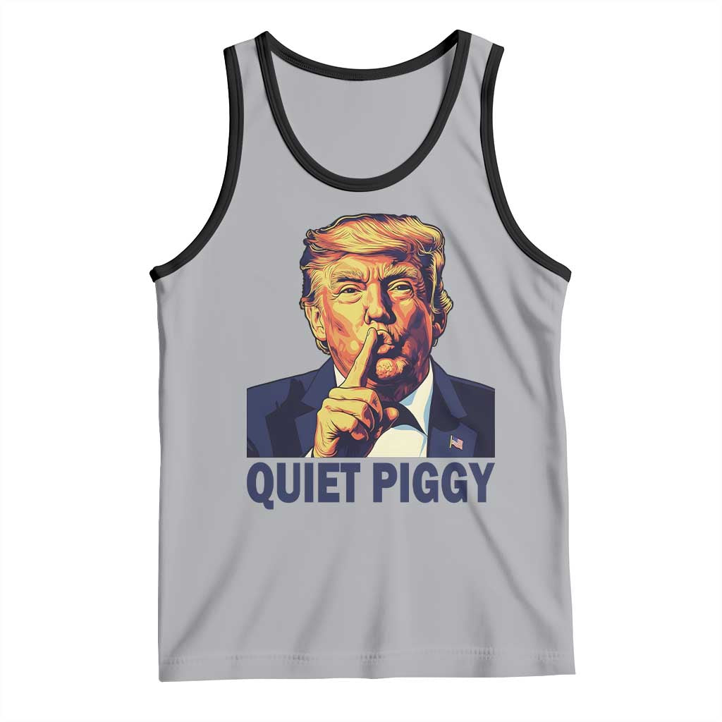 Quiet Piggy Shhh Trump Meme Tank Top Funny Political Satire Free Speech TS02 Athletic Heather Black Print Your Wear