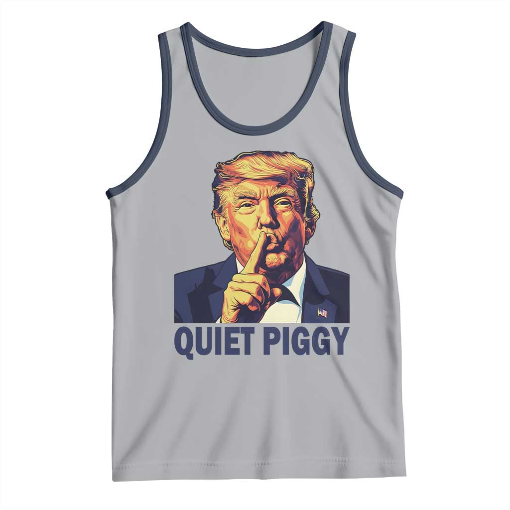 Quiet Piggy Shhh Trump Meme Tank Top Funny Political Satire Free Speech TS02 Athletic Heather Navy Print Your Wear