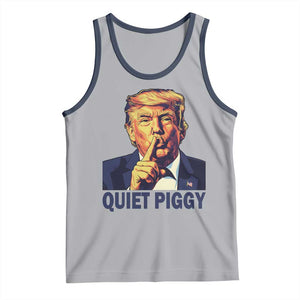 Quiet Piggy Shhh Trump Meme Tank Top Funny Political Satire Free Speech TS02 Athletic Heather Navy Print Your Wear