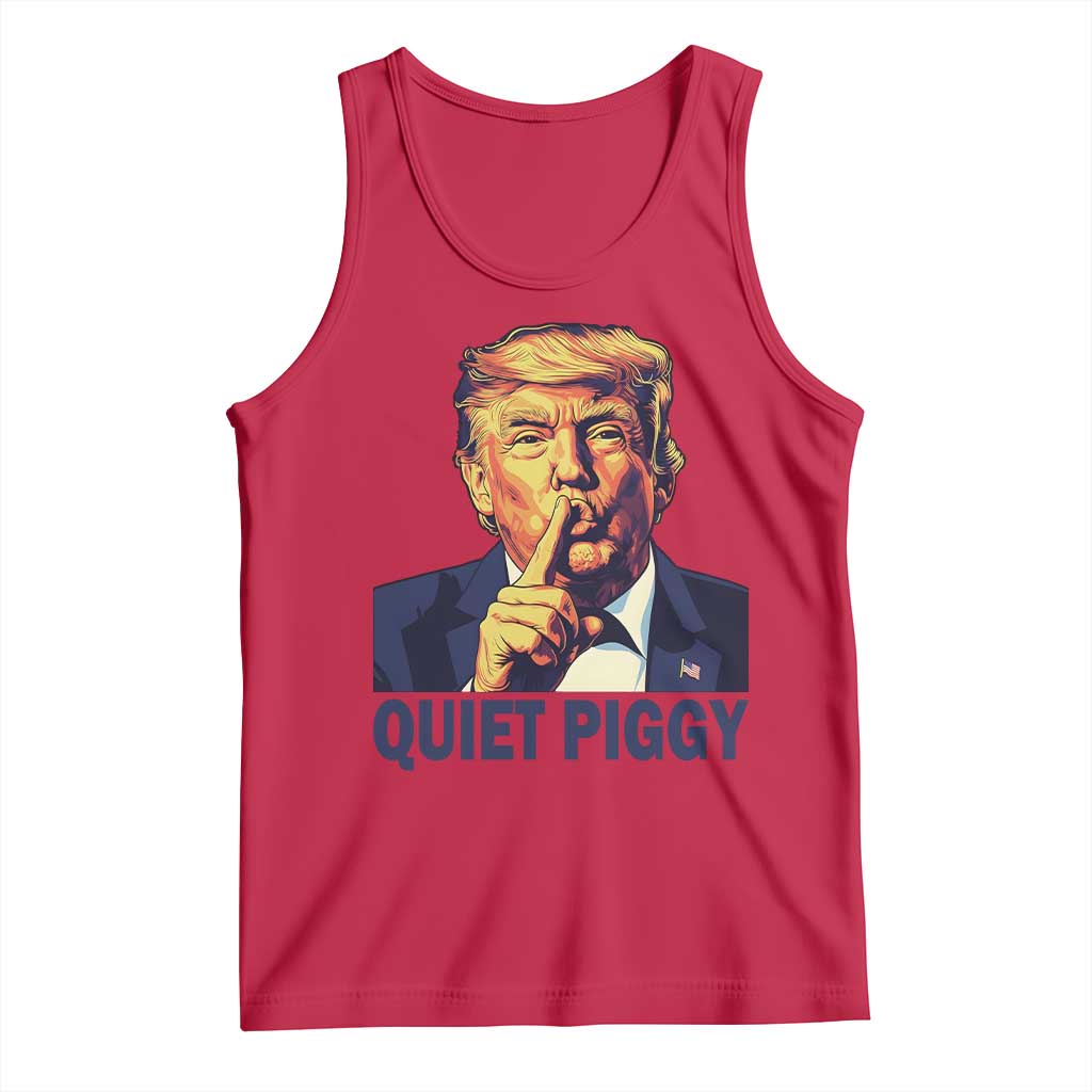 Quiet Piggy Shhh Trump Meme Tank Top Funny Political Satire Free Speech TS02 Red Print Your Wear