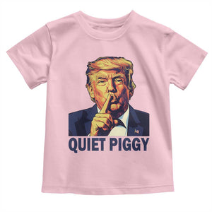 Quiet Piggy Shhh Trump Meme Toddler T Shirt Funny Political Satire Free Speech TS02 Light Pink Print Your Wear
