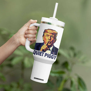 Quiet Piggy Shhh Trump Meme Tumbler With Handle Funny Political Satire Free Speech TS02 Print Your Wear