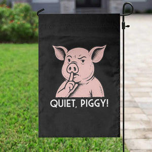 Quiet Piggy Funny Shushing Pig Garden Flag Funny Political Satire Cute Cartoon Animal Humor TS02 Print Your Wear