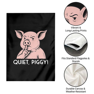 Quiet Piggy Funny Shushing Pig Garden Flag Funny Political Satire Cute Cartoon Animal Humor TS02 Print Your Wear