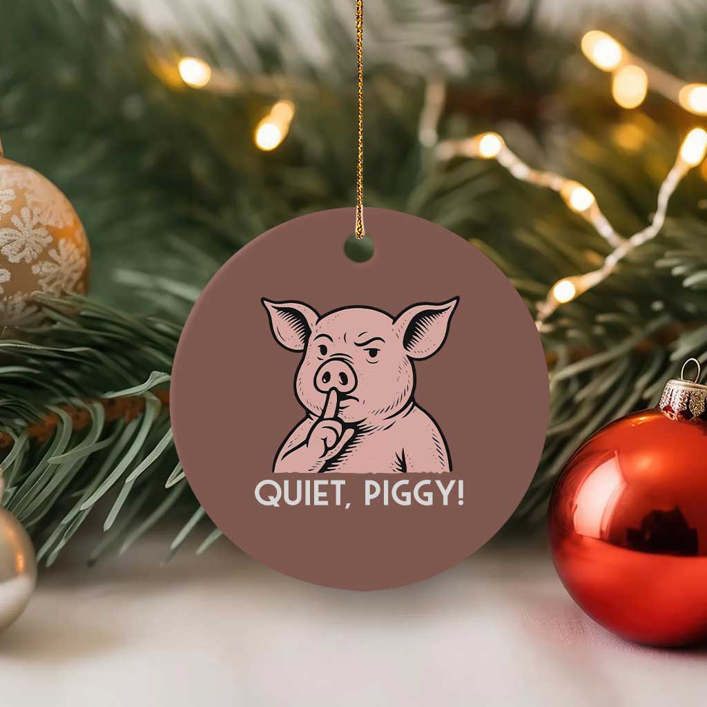 Quiet Piggy Funny Shushing Pig Ceramic Ornament Funny Political Satire Cute Cartoon Animal Humor TS02 1pc Mocha Print Your Wear