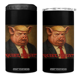 Quiet Piggy Surreal Pig Trump Meme 4 in 1 Can Cooler Tumbler Political Satire Parody TS02 One Size: 16 oz Black Print Your Wear