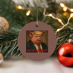 Quiet Piggy Surreal Pig Trump Meme Ceramic Ornament Political Satire Parody TS02 1pc Mocha Print Your Wear