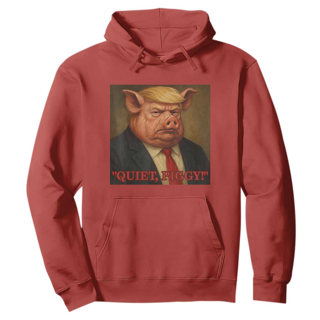 Quiet Piggy Surreal Pig Trump Meme Hoodie Political Satire Parody TS02 Red Print Your Wear