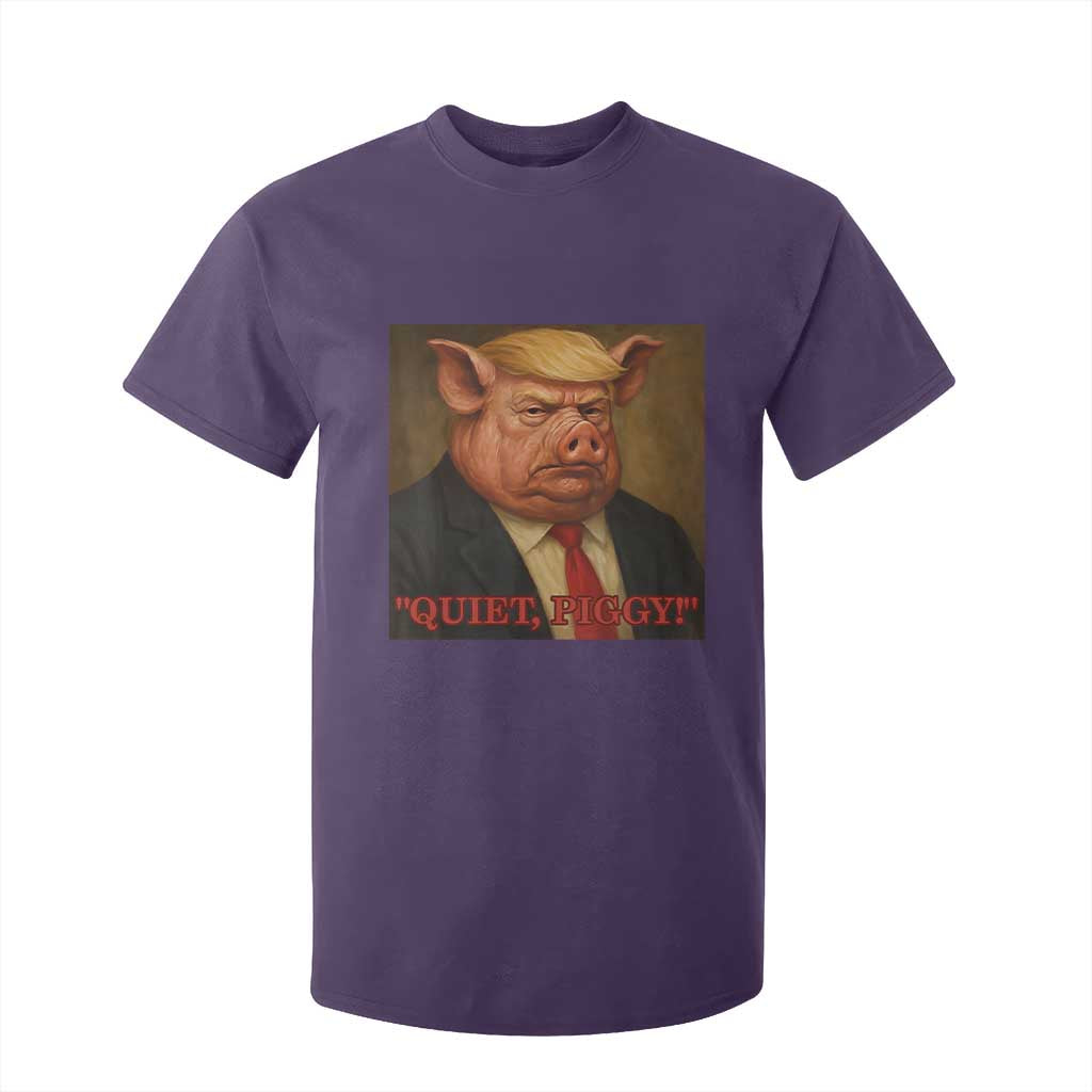 Quiet Piggy Surreal Pig Trump Meme T Shirt For Kid Political Satire Parody TS02 Purple Print Your Wear