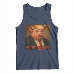 Quiet Piggy Surreal Pig Trump Meme Tank Top Political Satire Parody TS02 Navy Print Your Wear
