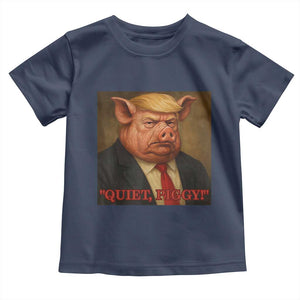 Quiet Piggy Surreal Pig Trump Meme Toddler T Shirt Political Satire Parody TS02 Navy Print Your Wear
