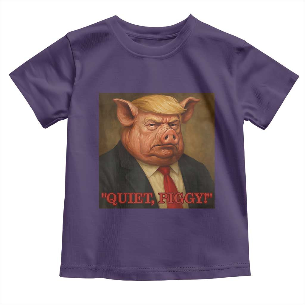 Quiet Piggy Surreal Pig Trump Meme Toddler T Shirt Political Satire Parody TS02 Purple Print Your Wear