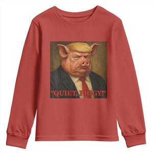 Quiet Piggy Surreal Pig Trump Meme Youth Sweatshirt Political Satire Parody TS02 Red Print Your Wear