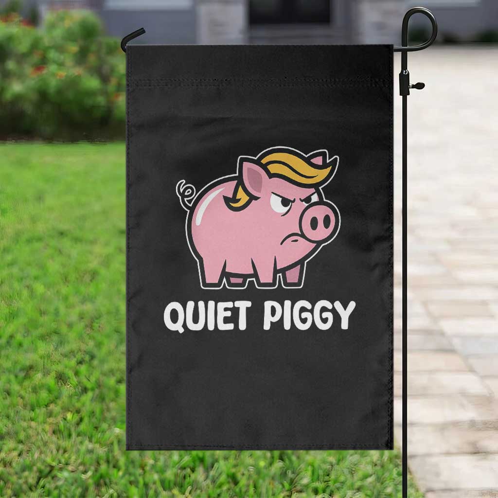 Quiet Piggy Funny Blonde Pig Garden Flag Political Satire Humor Free Speech Cute Cartoon TS02 Print Your Wear