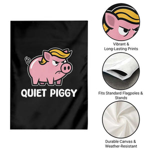 Quiet Piggy Funny Blonde Pig Garden Flag Political Satire Humor Free Speech Cute Cartoon TS02 Print Your Wear