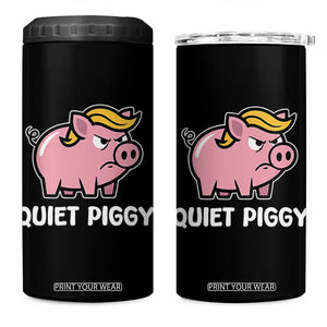 Quiet Piggy Funny Blonde Pig 4 in 1 Can Cooler Tumbler Political Satire Humor Free Speech Cute Cartoon TS02 One Size: 16 oz Black Print Your Wear
