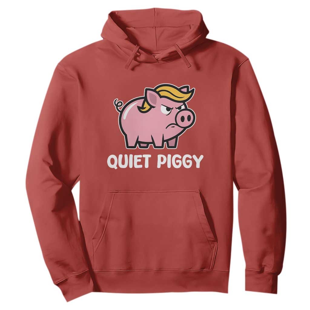 Quiet Piggy Funny Blonde Pig Hoodie Political Satire Humor Free Speech Cute Cartoon TS02 Red Print Your Wear