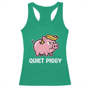 Quiet Piggy Funny Blonde Pig Racerback Tank Top Political Satire Humor Free Speech Cute Cartoon TS02 Irish Green Print Your Wear