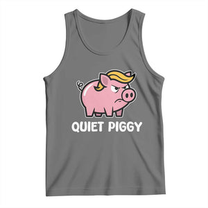 Quiet Piggy Funny Blonde Pig Tank Top Political Satire Humor Free Speech Cute Cartoon TS02 Black Heather Print Your Wear