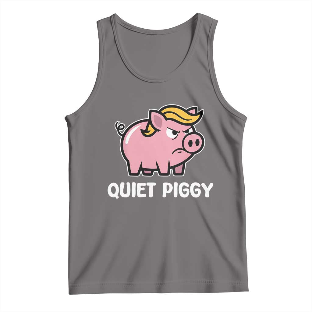 Quiet Piggy Funny Blonde Pig Tank Top Political Satire Humor Free Speech Cute Cartoon TS02 Deep Heather Print Your Wear