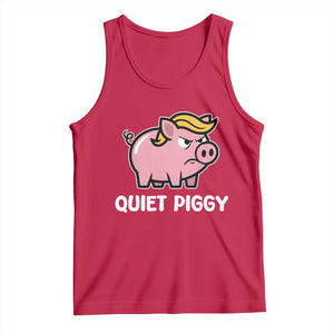 Quiet Piggy Funny Blonde Pig Tank Top Political Satire Humor Free Speech Cute Cartoon TS02 Red Print Your Wear