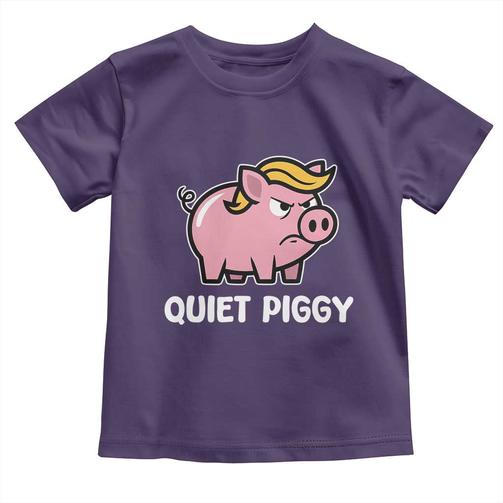 Quiet Piggy Funny Blonde Pig Toddler T Shirt Political Satire Humor Free Speech Cute Cartoon TS02 Purple Print Your Wear