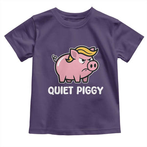 Quiet Piggy Funny Blonde Pig Toddler T Shirt Political Satire Humor Free Speech Cute Cartoon TS02 Purple Print Your Wear