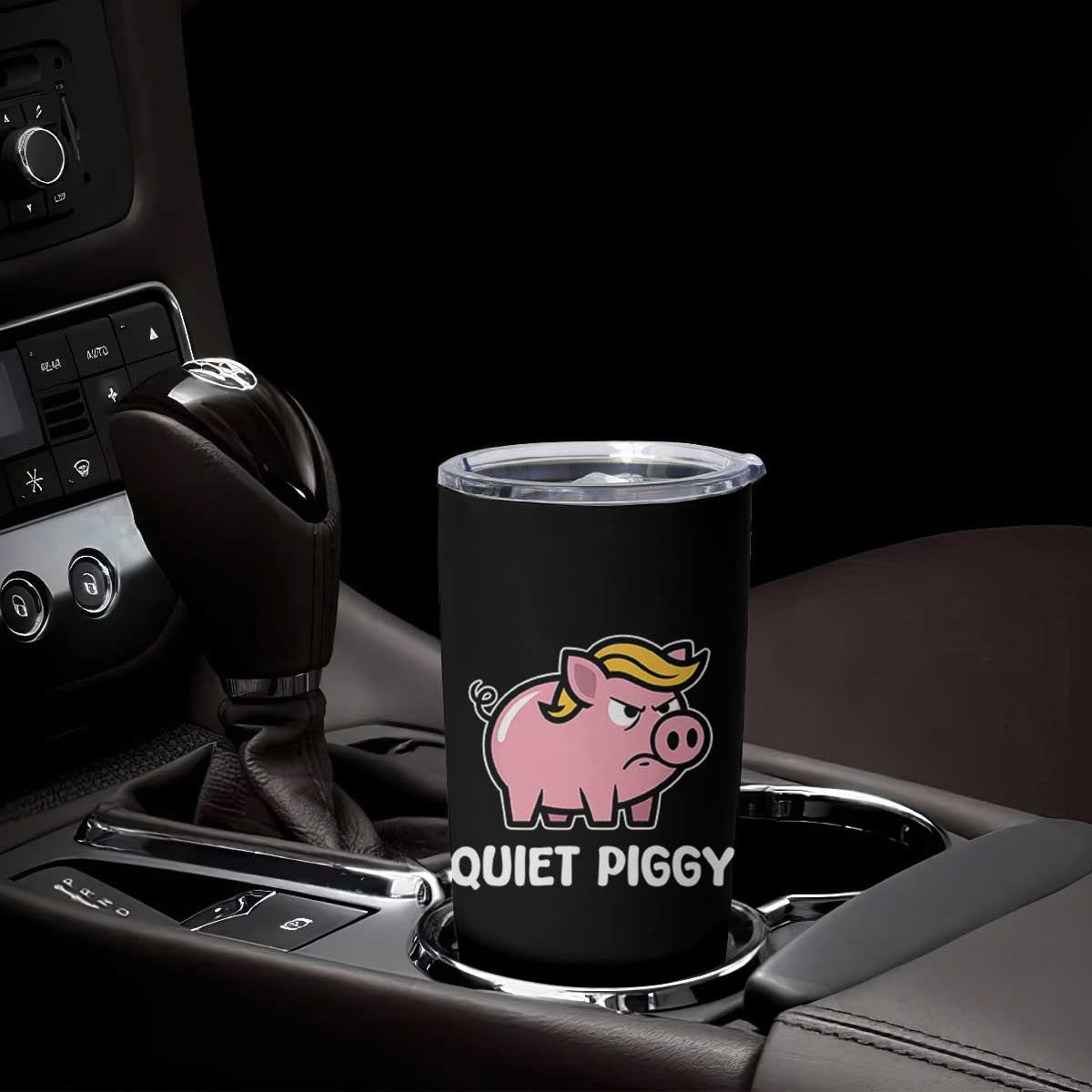 Quiet Piggy Funny Blonde Pig Tumbler Cup Political Satire Humor Free Speech Cute Cartoon TS02 Print Your Wear