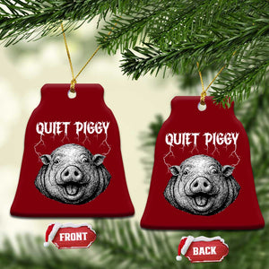Quiet Piggy Metal Style Ceramic Ornament Dark Humor Pig Political Satire Humor Rock Aesthetic TS02 Print Your Wear