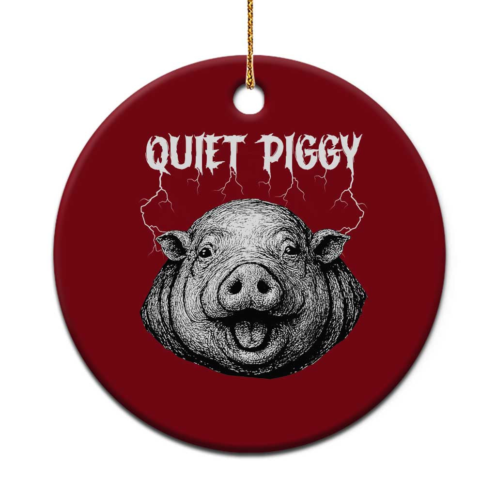 Quiet Piggy Metal Style Ceramic Ornament Dark Humor Pig Political Satire Humor Rock Aesthetic TS02 1pc Red Print Your Wear