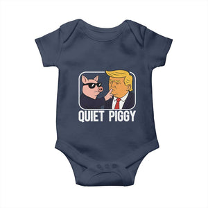 Quiet Piggy Shhh Trump Meme Baby Onesie Sassy Pig Parody Funny Political Satire TS02 Navy Print Your Wear