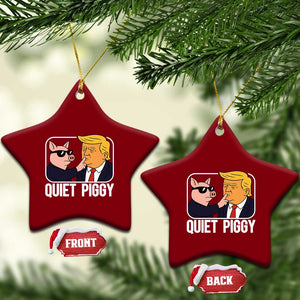 Quiet Piggy Shhh Trump Meme Ceramic Ornament Sassy Pig Parody Funny Political Satire TS02 Print Your Wear