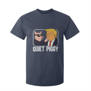 Quiet Piggy Shhh Trump Meme T Shirt For Kid Sassy Pig Parody Funny Political Satire TS02 Navy Print Your Wear