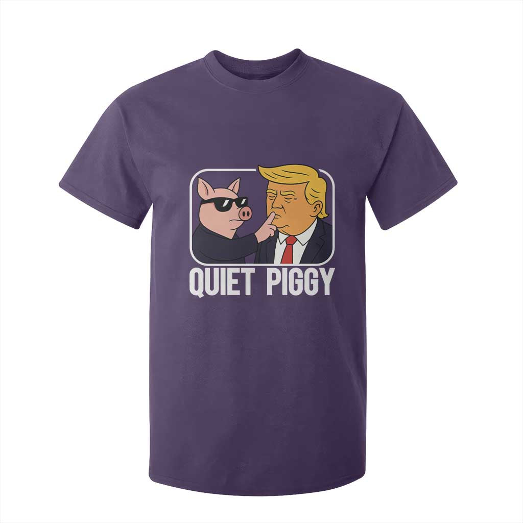 Quiet Piggy Shhh Trump Meme T Shirt For Kid Sassy Pig Parody Funny Political Satire TS02 Purple Print Your Wear