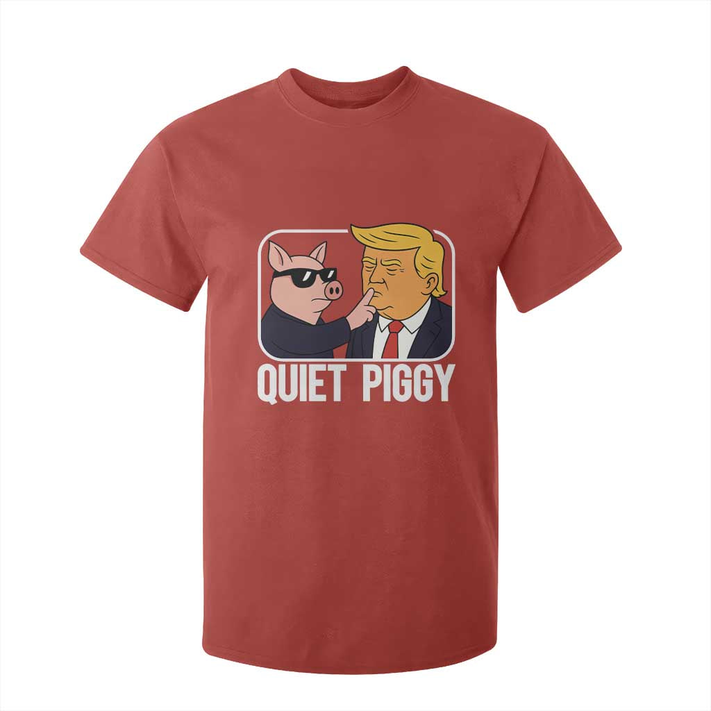Quiet Piggy Shhh Trump Meme T Shirt For Kid Sassy Pig Parody Funny Political Satire TS02 Red Print Your Wear