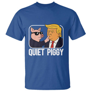 Quiet Piggy Shhh Trump Meme T Shirt Sassy Pig Parody Funny Political Satire TS02 Royal Blue Print Your Wear